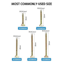 Akord Screw Chipboard Self Embedding Gold Plated #8, 6 Size Options
