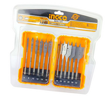 INGCO AKDL1201 Flat Wood Drill Bit Set 12Pcs
