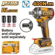 Ingco CIWLI20401 Li-Ion Cordless Impact Wrench 20V Skin