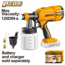 INGCO CSGLI2003 Li-ion Cordless Spray Gun 20V Skin