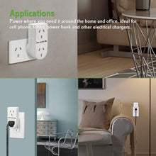 Power Adaptor Vertical Surge Protection with Indicator White 10A 240V 2 Outlets SAA