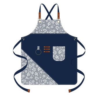 MUTBERG Full Apron Cotton Canvas With Pocket Blue 69x80cm (27"x31.5")