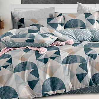 MUTBERG Geom Quilt Cover Set Single Bed 85GSM