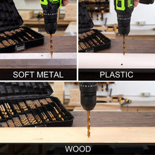 COMOWARE 230 Pcs Drill Bit Set for Wood & Metal Titanium 3/64"-1/2"