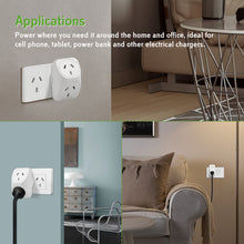 Power Adaptor Standard White 10A 240V 2 Outlets SAA