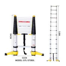 GOKULAD Telescopic Ladder Soft Close Aluminium 9 Steps 2.6M/ 13 Steps 3.8M