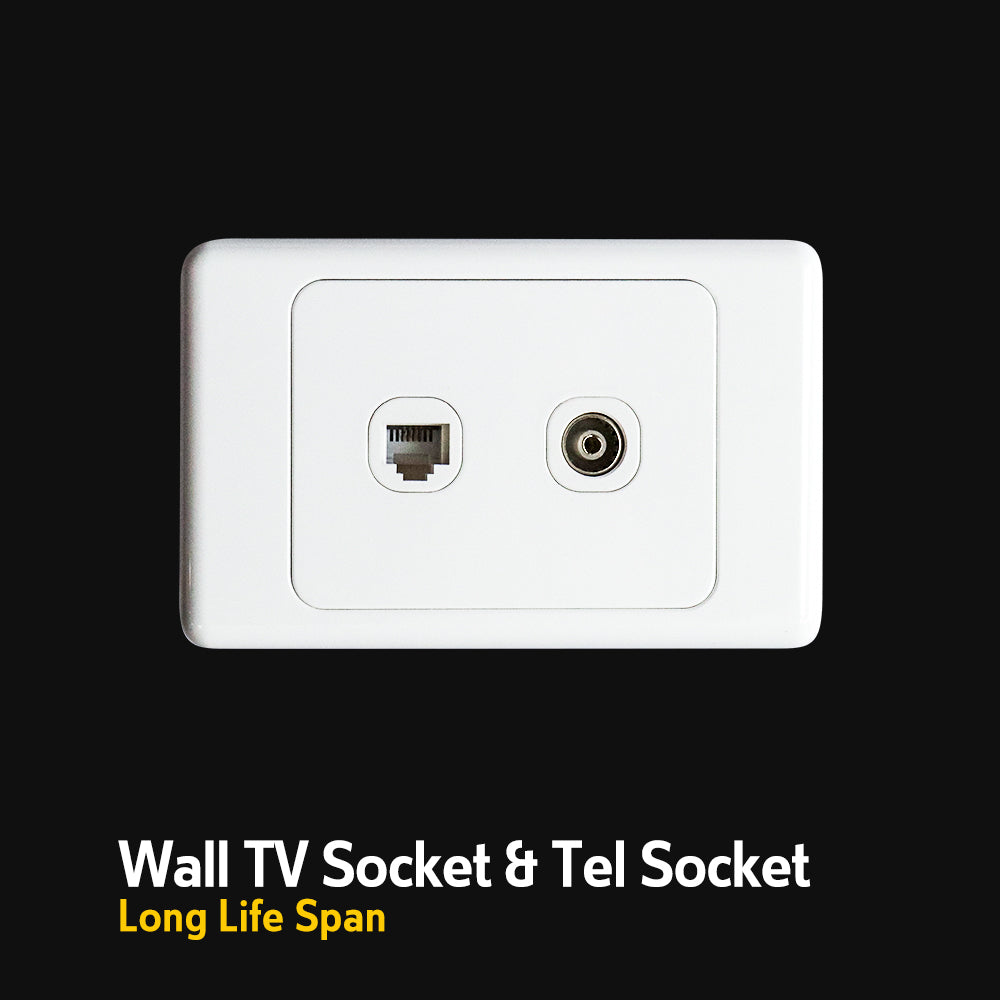 IGOTO AS322 Flat Wall TV Socket & Tel Socket– Maxrite