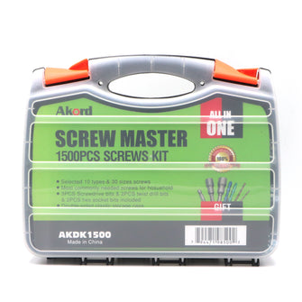 Akord Screws Assortment Kit 10 Types Popular Screws Set in 30 Size 1500pcs