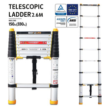 GOKULAD Telescopic Ladder Soft Close Aluminium 9 Steps 2.6M/ 13 Steps 3.8M