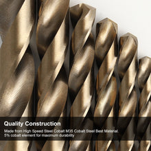 COMOWARE CO03515 Twist Drill Bit Set HSS M35 1/16 IN. to 3/8 IN. 15PCS