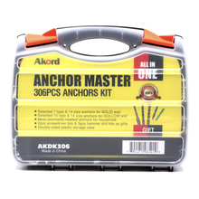 Akord Anchors Assortment Kit Hollow-Wall and Solid-Wall Anchors 306pcs