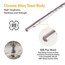 TOLSEN SDS-Plus Hammer Drill Bits X-Tip Chrome Alloy Body Multiple Size