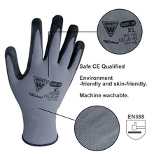 WOTECT Safety Working Glove Nitrile Coated Black Size 10 (XL)