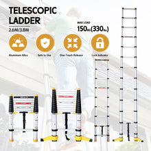 GOKULAD Telescopic Ladder Soft Close Aluminium 9 Steps 2.6M/ 13 Steps 3.8M