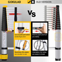 GOKULAD Telescopic Ladder Soft Close Aluminium 9 Steps 2.6M/ 13 Steps 3.8M