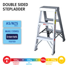 JINMAO Stepladder Double Sided 0.9M / 1.2M Aluminium Step Spacing 305MM 120KG MAX