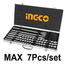 INGCO AKD5075 Sds Max Hammer Drill Bit & Chisel Set 7Pcs