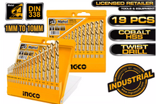 INGCO AKDB1195 Hss Twist Drill Bit Set 19Pcs