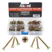 Akord Screw Plasterboard Yellow Assortment Kit 100PCS
