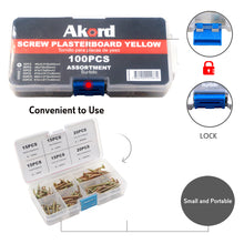 Akord Screw Plasterboard Yellow Assortment Kit 100PCS