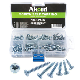 AKORD Screw Self Tapping Assortment Kit 105PCS