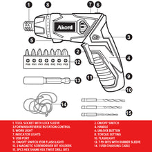 AKORD Cordless Screwdriver Kit 11PCS & Multi-purpose Screws Assortment 350PCS