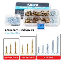 AKORD Cordless Screwdriver Kit 11PCS & Multi-purpose Screws Assortment 350PCS