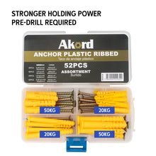 Akord Anchor Plastic Ribbed Assortment Kit 52pcs AKDK52A