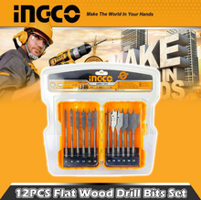 INGCO AKDL1201 Flat Wood Drill Bit Set 12Pcs