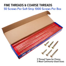 Akord Screw Collated BH Coarse/Fine Thread Needle Point Multiple Size