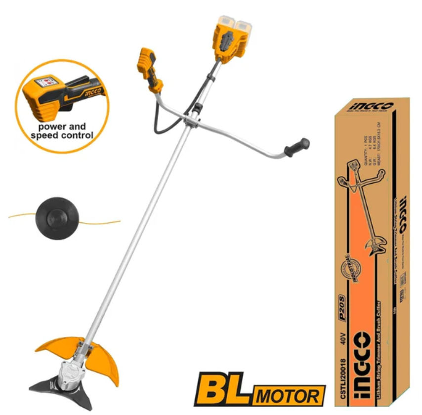 INGCO CSTLI20018 Li Ion Cordless Trimmer Brush Cutter 40V Skin Maxrite