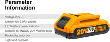 INGCO FBLI2001 Li-Ion 2.0Ah Battery Pack 20V