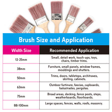 CIC Paint Brush Synthetic Bristle Beech Wooden Handle 25mm 38mm 50mm 63mm 75mm 100mm