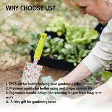 MUTBER GEGGT0528 Aluminum Alloy Garden Tools Floral Printed With Apron Glove 5 PCS Kit