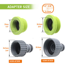 AIFA AF2020 Garden Irrigation Fittings 5pcs Set for 1/2inch Hose (3/4inch 1inch Tap Adaptor)