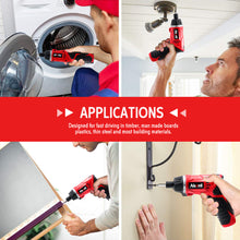 Akord Cordless Screwdriver Set 7-bits & 2-bit Holders With Usb Charging Cable 3.6v KCS626B-B