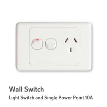 IGOTO AS314 Flat Wall Single Power Point & Switch 10A