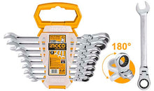 INGCO HKSPAR1083 Flexible Ratchet Spanner Ser 8Pcs