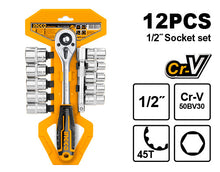INGCO HKTS12122 Drive Socket Set 1/2 Inch 12 Pcs