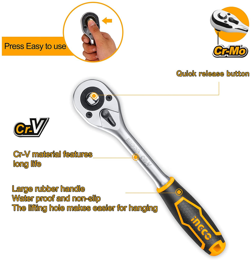 INGCO HKTS12251 Drive Socket Set 1/2 Inch 25 Pcs– Maxrite