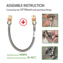 JL Flexible Hose S/S Knitted F*F 1/2" 1000MM DN8 Watermark 150mm-1500mm