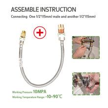 JL Flexible Hose S/S Knitted F*M 1/2" DN8 Watermark 150mm-600mm