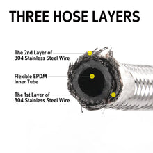 JL Flexible Hose S/S Knitted F*M 1/2" DN8 Watermark 150mm-600mm