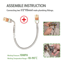 JL Flexible Hose S/S Knitted F*F 90Degree 1/2" DN8 Watermark 225mm-600mm