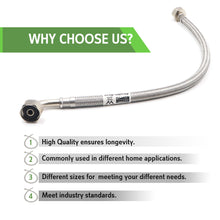 JL Flexible Hose S/S Knitted F*F 90Degree 1/2" DN8 Watermark 225mm-600mm