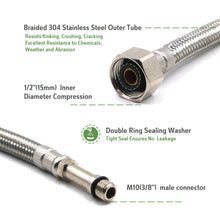 JL Flexible Hose Long Connector S/S Knitted for Mixer Watermark 300MM/600MM