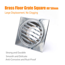 W&A Chrome Brass Square Floor Grate 80*50mm