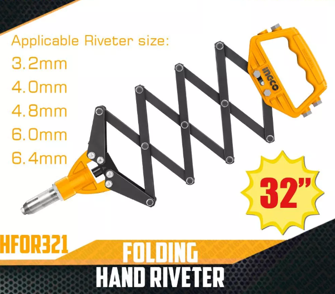 INGCO HFOR321 Folding Hand Riveter 815mm– Maxrite