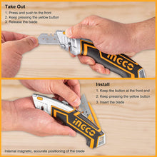 INGCO HUK6118 Utility Knife 5 Sk5 Blades