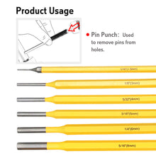 JJ JJT2232 6pcs Pin Punch Set High Carbon Steel